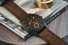 Fossil Machine FS4656 Men Chronograph Black Dial Brown Leather Strap-5