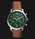 Fossil Neutra FS5963 Chronograph Men Green Dial Tan Eco Leather Strap-0