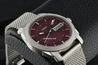 Fossil Machine FS6014 Men Burgundy Dial Mesh Strap-4