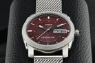 Fossil Machine FS6014 Men Burgundy Dial Mesh Strap-5
