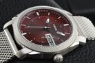 Fossil Machine FS6014 Men Burgundy Dial Mesh Strap-12