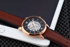 Fossil Neutra ME3195 Automatic Skeleton Dial Brown Leather Strap-3