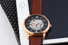 Fossil Neutra ME3195 Automatic Skeleton Dial Brown Leather Strap-4