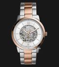 Fossil Neutra ME3196 Automatic Men Semi Skeleton Dial Two Tone Stainless Steel Strap-0