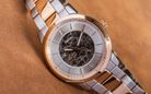 Fossil Neutra ME3196 Automatic Men Semi Skeleton Dial Two Tone Stainless Steel Strap-3