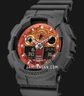 Casio G-Shock GA-100FL-8AJF Flame Inside Collection Digital Analog Dial Grey Resin Band (JDM)-2