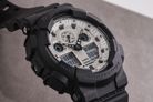 Casio G-Shock GA-100WD-1ADR Black And Briliant White Digital Analog Dial Black Resin Band-6