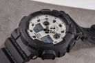 Casio G-Shock GA-100WD-1ADR Black And Briliant White Digital Analog Dial Black Resin Band-7