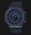 Casio G-Shock GA-2100VB-1ADR CasiOak Virtual Blue Digital Analog Dial Black Resin Band-0