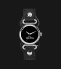 Marc Jacobs The Cuff Watch MJ0120179290 Ladies Black Dial Black Leather Strap-0