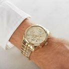 Michael Kors Lexington MK8281 Chronograph Men Champagne Dial Gold Stainless Steel Strap-4