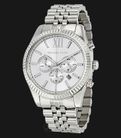 Michael Kors Lexington MK8405 Chronograph Silver Dial Stainless Steel Strap-0