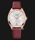 MIDO Belluna II M024.307.37.116.00 Royal Lady Special Edition White MOP Dial Burgundy Fabric Strap-0