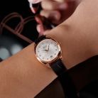 MIDO Belluna II M024.307.37.116.00 Royal Lady Special Edition White MOP Dial Burgundy Fabric Strap-5