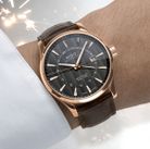 MIDO Multifort M038.429.36.061.00 Dual Time Automatic Anthracite Dial Brown Leather Strap-4