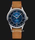 MIDO Multifort M040.407.16.040.00 Patrimony Automatic Blue Dial Brown Patina Leather Strap-0