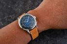 MIDO Multifort M040.407.16.040.00 Patrimony Automatic Blue Dial Brown Patina Leather Strap-8