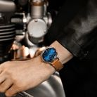 MIDO Multifort M040.407.16.040.00 Patrimony Automatic Blue Dial Brown Patina Leather Strap-9