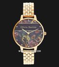 Olivia Burton Floral OB16VS01 Varsity Multicolor Dial Gold Stainless Steel Strap-0