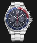 Orient Sports RA-TX0201L Mako Solar Pepsi Diver Chronograph Navy Blue Dial Metal Strap-0