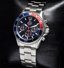 Orient Sports RA-TX0201L Mako Solar Pepsi Diver Chronograph Navy Blue Dial Metal Strap-5