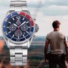 Orient Sports RA-TX0201L Mako Solar Pepsi Diver Chronograph Navy Blue Dial Metal Strap-7
