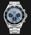 Orient Sports RA-TX0206L Diver Mako Solar Chronograph Sky Blue Dial Metal Strap-0