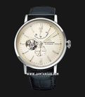 Orient Star Elegant RE-AV0002S Men Open Heart Champagne Dial Black Leather Strap-0