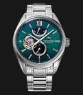 Orient Star RE-BY0005A Mechanical M34 Men Open Heart Mother Of Pearl Green Dial Metal Strap-0