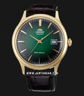 Orient Bambino V4 TAC08002F Classic Mechanical Green Dial Brown Leather Strap-0