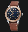 Oris Divers 01-733-7707-4355-07-5-20-45 Sixty-Five Blue Dial Brown Leather Strap-0