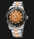 Oris Diver 01-733-7707-4356-07-8-20-17 Sixty-Five Brown Dial Dual Tone Metal Strap-0