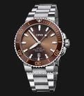 Oris Aquis 01-733-7730-4152-07-8-24-05PEB Date Brown Dial Stainless Steel Strap-0
