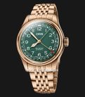 Oris Big Crown 01-754-7741-3167-07-8-20-01 Pointer Date Bronze Green Dial Rose Gold St. Steel Strap-0