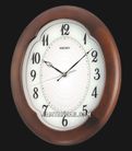 Jam Dinding Seiko QXA389B 31.2 cm White Dial Ovale Wooden Case-0