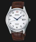 Seiko Presage SJE075J1 Craftsmanship White Enamel Dial Brown Leather Strap-0