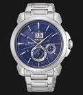 Seiko Premier SNP161P1 Kinetic Perpetual Blue Dial Stainless Steel Strap-0