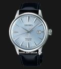 Seiko Presage SRPB43J1 Cocktail Time Skydiving Light Blue Texture Dial Black Leather Strap-0