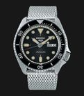 Seiko 5 Sports SRPD73K1 SKX Sports Style Automatic Black Dial Silver Mesh Strap-0