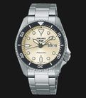 Seiko 5 Sports SRPK31K1 5KX Midi SKX Sports Style Beige Dial Stainless Steel Strap-0