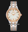 Seiko Ladies SRZ542P1 Diamond Mother Of Pearl Dial Dual Tone Stainless Steel Strap-0
