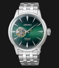 Seiko Presage SSA441J1 Cocktail Automatic Open Heart Green Gradation Dial Stainless Steel Strap-0