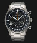 Seiko Chronograph SSB447P1 Discover More Black Dial Stainless Steel Strap-0