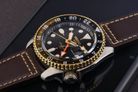 Seiko 5 Sports SSK036K1 SKX Series Automatic GMT Black Dial Brown Leather Strap-13