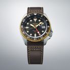Seiko 5 Sports SSK036K1 SKX Series Automatic GMT Black Dial Brown Leather Strap-20