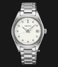 Seiko Ladies SUR579P1 Discover More Crystal Mother Of Pearl Dial Stainless Steel Strap-0