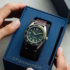 Spinnaker Fleuss SP-5055-0C Men Lagoon Green Dial Brown Leather Strap-1