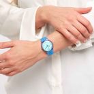 Swatch GS165 Ladies Swan Ocean Blue Dial Blue Silicone Strap-1