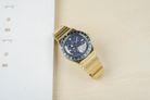 Timex Q TW2V53600 Celestial Blue Dial Gold Stainless Steel Strap-5