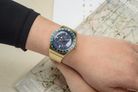 Timex Q TW2V53600 Celestial Blue Dial Gold Stainless Steel Strap-8